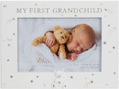 إطار صورة ماي فيرست جراندفل من هابي هوموارز مع بداية فضية وذهبية ودمية دب ثلاثية الأبعاد in Kuwait