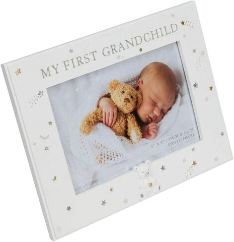 إطار صورة ماي فيرست جراندفل من هابي هوموارز مع بداية فضية وذهبية ودمية دب ثلاثية الأبعاد in Kuwait