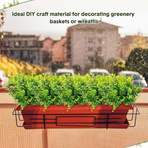 Cindeer 100 Pcs Artificial Boxwood Stems for Outdoors Fake Stems Plants Shrubs Faux Plastic Greenery UV Resistant Picks for Indoor Outside Farmhouse Home Garden Wedding Decor (Green) in Saudi Arabia