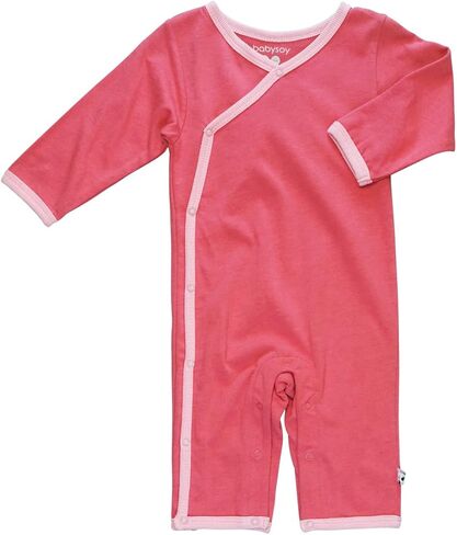 Babysoy Newborn Baby Infant Unisex Kimono Side Snap Long Sleeve Onepiece Romper Coverall in Saudi Arabia