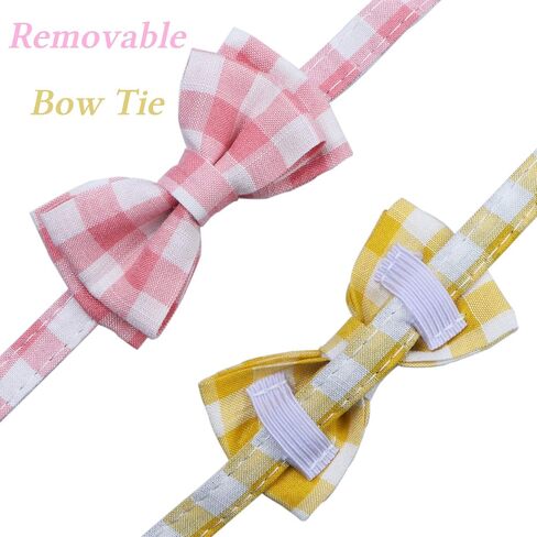 STMK 2 Pack Easter Cat Collars with Bow Tie Bell, Breakaway Adjustable Cat Kitten Collars with Bowtie Bell for Cats Kittens (Bunny & Easter Chick) in Saudi Arabia