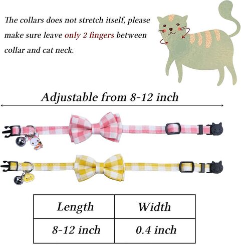 STMK 2 Pack Easter Cat Collars with Bow Tie Bell, Breakaway Adjustable Cat Kitten Collars with Bowtie Bell for Cats Kittens (Bunny & Easter Chick) in Saudi Arabia