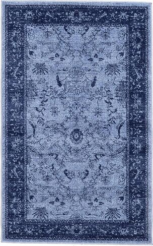Rugs.com Miranda Collection Rug – 2' 2 x 3' Blue Medium Rug Perfect for Entryways, Kitchens, Breakfast Nooks, Accent Pieces in Saudi Arabia