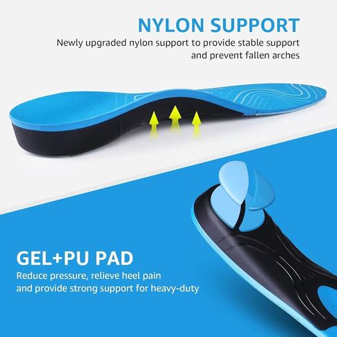 3ANGNI نعال التهاب اللفافة الأخمصية، نعال دعم القوس للنساء والرجال، تخفيف آلام القدم المسطحة وألم مشط القدم وألم الكعب العالي ودعم شديد التحمل لتقويم العظام للوقوف طوال الوقت in Kuwait