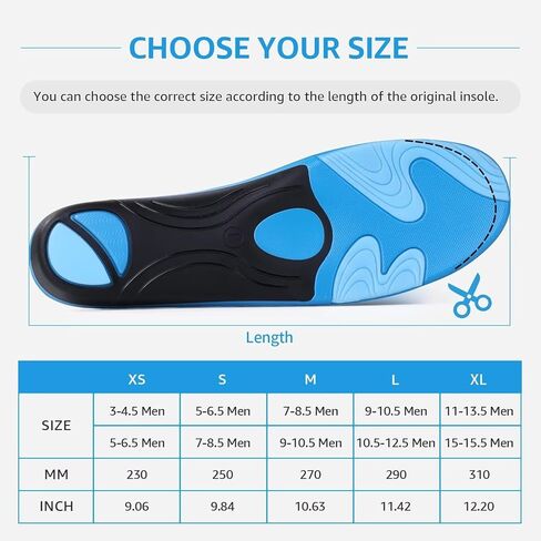 3ANGNI نعال التهاب اللفافة الأخمصية، نعال دعم القوس للنساء والرجال، تخفيف آلام القدم المسطحة وألم مشط القدم وألم الكعب العالي ودعم شديد التحمل لتقويم العظام للوقوف طوال الوقت in Kuwait