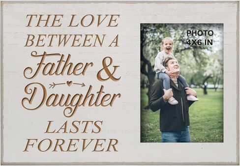 هدايا Yudarte Dad من الابنة - Dad I Will Always Be Your Little Girl إطار الصورة مع خيوط ومشابك - والد العروس، مجموعة هدايا My Hero Dad in Saudi Arabia