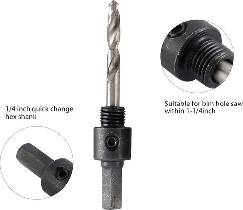 تايصن 3 قطع من مغزل منشار الثقب، 7/16 انش و3/8 انش عرقوب منشار ثقب مع 1 مثقاب مركزي مناسب لقطر 3/4 انش الى 6 انش in Kuwait