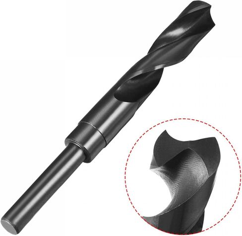 uxcell Reduced Shank Drill Bit Set 16.5mm 17mm, 1/2" Round Shank HSS (High Speed Steel) 9341 Black Nitride Coated Twist Drill Bits in Saudi Arabia