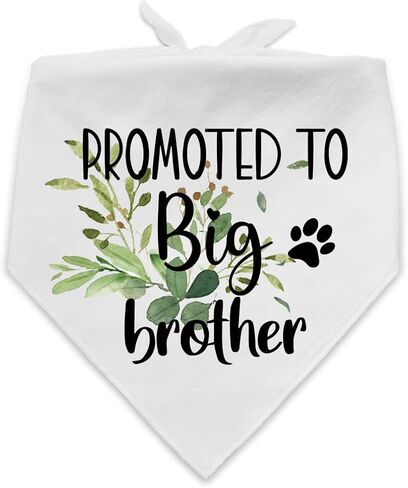 NTKIO Funny White Flower Pattern Plaid Cotton Pet Dog Bandana, Promoted to Big Brother, Pet Dog Pregnancy Announcement Gender Reveal Photo Prop Triangle Bibs Accessories for Dog Lovers Owner Gift in Kuwait