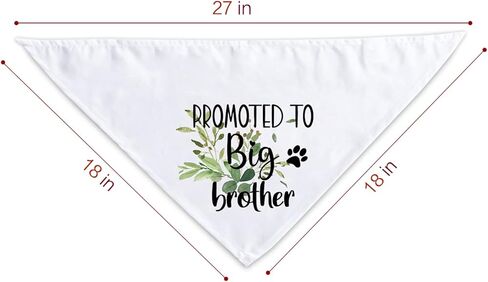 NTKIO Funny White Flower Pattern Plaid Cotton Pet Dog Bandana, Promoted to Big Brother, Pet Dog Pregnancy Announcement Gender Reveal Photo Prop Triangle Bibs Accessories for Dog Lovers Owner Gift in Kuwait