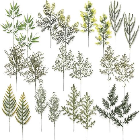30 قطعة من إبر الصنوبر الاصطناعي من فالفلور، فروع نباتات خضراء، أعواد صنوبر صناعية لعيد الميلاد، إكليل شجرة عيد الميلاد DIY، حديقة المنزل in Kuwait