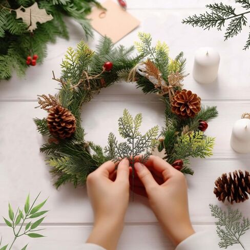 30 قطعة من إبر الصنوبر الاصطناعي من فالفلور، فروع نباتات خضراء، أعواد صنوبر صناعية لعيد الميلاد، إكليل شجرة عيد الميلاد DIY، حديقة المنزل in Kuwait