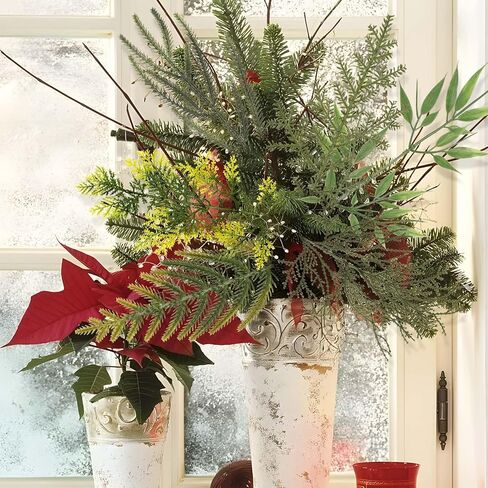 30 قطعة من إبر الصنوبر الاصطناعي من فالفلور، فروع نباتات خضراء، أعواد صنوبر صناعية لعيد الميلاد، إكليل شجرة عيد الميلاد DIY، حديقة المنزل in Kuwait