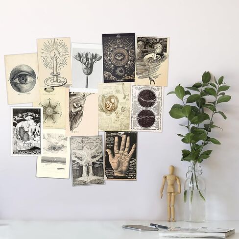 Fardes Witchy Home Decor, Aesthetic Vintage Botanical Decor Prints, 50pcs Vintage Botanical Wall Art, Botanical Prints for Vintage Wall Decor, Witchy Decor Aesthetic Witchy Gifts for Women in Kuwait