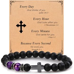 YKZOMP Christian Gifts for Men Women, Cross Bracelet Catholic Religious Gifts