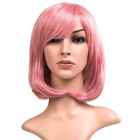 AneShe Short Straight Hair Wig 12 Inches Anime Cosplay Costume Party Wigs (Blue)