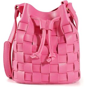 TIJN Tote Bag for Women, Mini Bucket Crossbody Top-Handle Vegan Leather Small Sized Retro Handbag (Ailin) in Kuwait