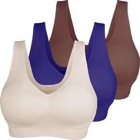 Cabales KINYAOYAO Women's Plus Size High Impact Seamless Racerback Padded Bra