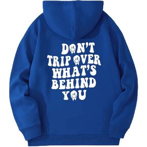 Floerns Men's Long Sleeve Lightweight Drawstring Letter Print Graphic Hoodies Sweatshirt Tops