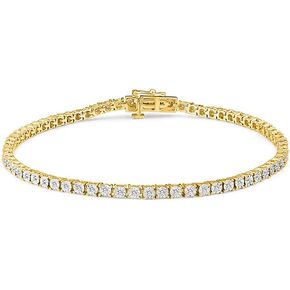 ARAIYA FINE JEWELRY 10K Yellow or Silver Diamond Tennis Bracelet (1/2 cttw, I-J Color, I2-I3 Clarity), 7"