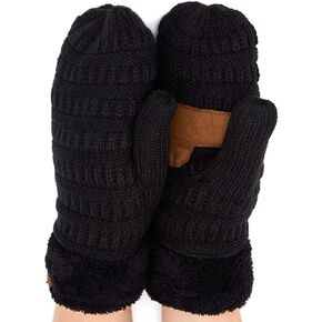 Funky Junque Exclusives Mittens Womens Warm Lined Multi Solid Buffalo Check Soft Knit Gloves