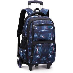 EKUIZAI Dinosaur Print Elementary Trolley Backpack for Boys Middle School student Carry-on Luggage Bookbag with Wheels in Kuwait