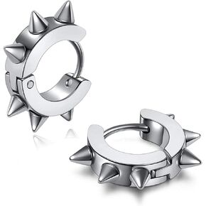 U7 Huggie Earrings for Men Women, Unisex Surgical Stainless Steel Hypoallergenic Earrings,Small Hoop Earrings, Polished CZ/Heart/Spike/Chunky Small Hoops for Pierced or Non Pierced Earrings
