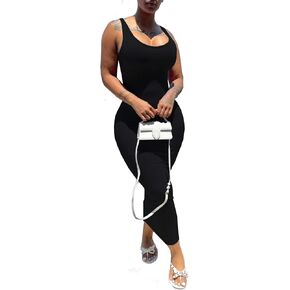 CYSEXY Bodycon Dresses for Women Sexy Ribbed Mini Tank Sleeveless V Neck Tight Summer Club Party Basic Women's Dresses