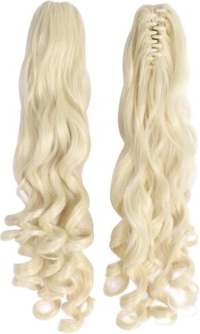 MapofBeauty 28 Inch/70 cm Lolita Long Curly 2 Ponytails Clip on Cosplay Wig (Hot Pink) in Saudi Arabia