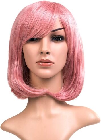 AneShe Short Straight Hair Wig 12 Inches Anime Cosplay Costume Party Wigs (Blue) in Kuwait