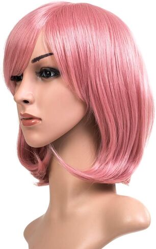 AneShe Short Straight Hair Wig 12 Inches Anime Cosplay Costume Party Wigs (Blue) in Kuwait