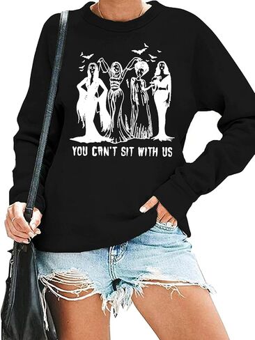 Ghoul Gang Halloween Sweatshirt Women Vintage Horror Movies Graphic Tee Goth Queens Shirt Long Sleeve Pullover Tops in Kuwait