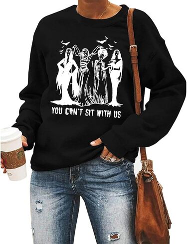 Ghoul Gang Halloween Sweatshirt Women Vintage Horror Movies Graphic Tee Goth Queens Shirt Long Sleeve Pullover Tops in Kuwait