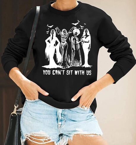 Ghoul Gang Halloween Sweatshirt Women Vintage Horror Movies Graphic Tee Goth Queens Shirt Long Sleeve Pullover Tops in Kuwait