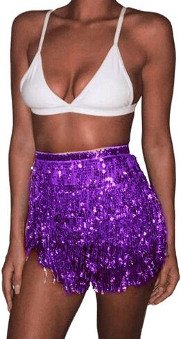 COSYDAYS Dance Belly Hip Skirt Sequin Fringe Waist Skirt Festival Hip Scarf for Women and Girls in Saudi Arabia