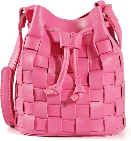 TIJN Tote Bag for Women, Mini Bucket Crossbody Top-Handle Vegan Leather Small Sized Retro Handbag (Ailin) in Kuwait