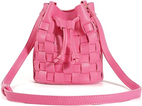 TIJN Tote Bag for Women, Mini Bucket Crossbody Top-Handle Vegan Leather Small Sized Retro Handbag (Ailin) in Kuwait