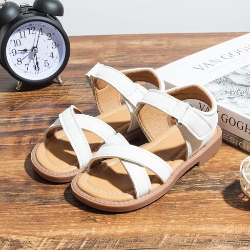 Zoolar Boys Girls Sandals Open Toe Breathable Princess Non-Slip Flats Summer Beach Lightweight Rubber Sole Sandals (Toddler/Little Kid) in Kuwait