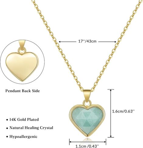 KissYan Healing Crystal Necklace, 14K Gold Plated Natural Energy Stone Pendant Necklace Reiki Quartz Amethyst Citrine Gemstone Spiritual Jewelry Gifts for Women Girls in Saudi Arabia
