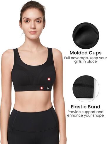 حمالات صدر رياضية داعمة قابلة للتعديل من Yvette - حمالة صدر لاسلكية عالية التأثير للثدي الكبير in Kuwait