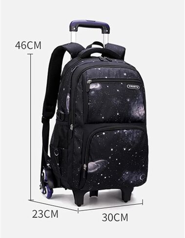 EKUIZAI Dinosaur Print Elementary Trolley Backpack for Boys Middle School student Carry-on Luggage Bookbag with Wheels in Kuwait