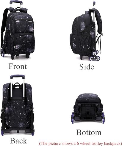 EKUIZAI Dinosaur Print Elementary Trolley Backpack for Boys Middle School student Carry-on Luggage Bookbag with Wheels in Kuwait