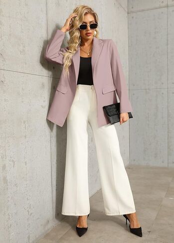 Womens Work Casual Oversized Blazers Long Sleeve Open Front Office Business Jackets in Kuwait