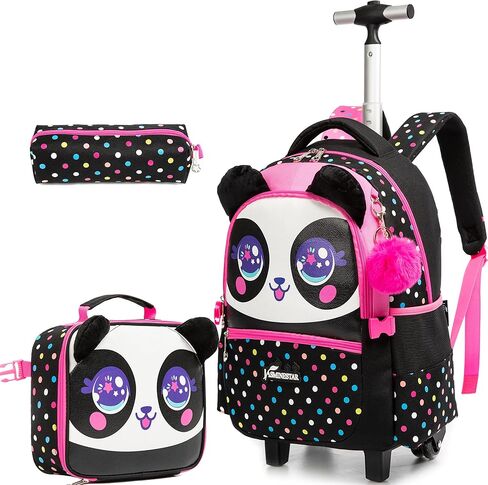 MYHSBYO Rolling Backpack for Girls Kids Backpack with Wheels Roller Backpack with Wheels Set for Elementary Students Carry on Luggage Bookbag with Roller in Kuwait