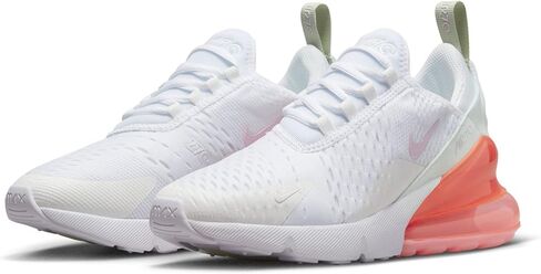 حذاء Nike Big Kid's Air Max 270 أبيض/أرجواني زاهي-أسود (FD0299 100) in Kuwait