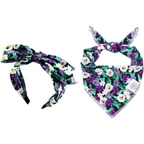 مجموعة عصابات رأس E-Clover للكلاب وعصابة رأس متطابقة من هاواي دوج باندانا وشاح مرايل مع عصابات رأس على شكل فيونكة للكلاب المتوسطة والكبيرة والمالك in Kuwait