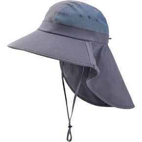 قبعة جانجول الرجالية ذات حافة واسعة للشمس مع غطاء للرقبة، قبعة صيد للتخييم في الهواء الطلق، التنزه سيرًا على الأقدام، البستنة، العمل الميداني في الحديقة in Kuwait