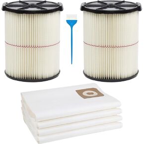 2 حزمة 9-38754 فلتر خرطوشة بديل CMXZVBE38754 شريط أحمر للأغراض العامة للحرفيين 5-20 جالون رطب/جاف + 4 عبوات 38749 أكياس مكنسة CMXZVBE38749 للحرفيين 16 و20 جالون متجر Vac in Kuwait