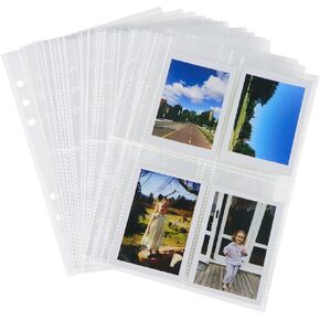 25 Sheets Clear Photo Album Refill Pages A6 Soft PP Photo Sleeves Refill for Photo Card Postcard 6 Hole Photo Album Sleeves 3 Pockets Per Photo Protector Sleeves in Saudi Arabia