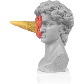 JTZXJJX 6.3 Inch Ice Cream David Head Resin Sculpture Statue for Living Room, Office, Bookshelf, Coffee Table Decorative Statues (red) in Kuwait